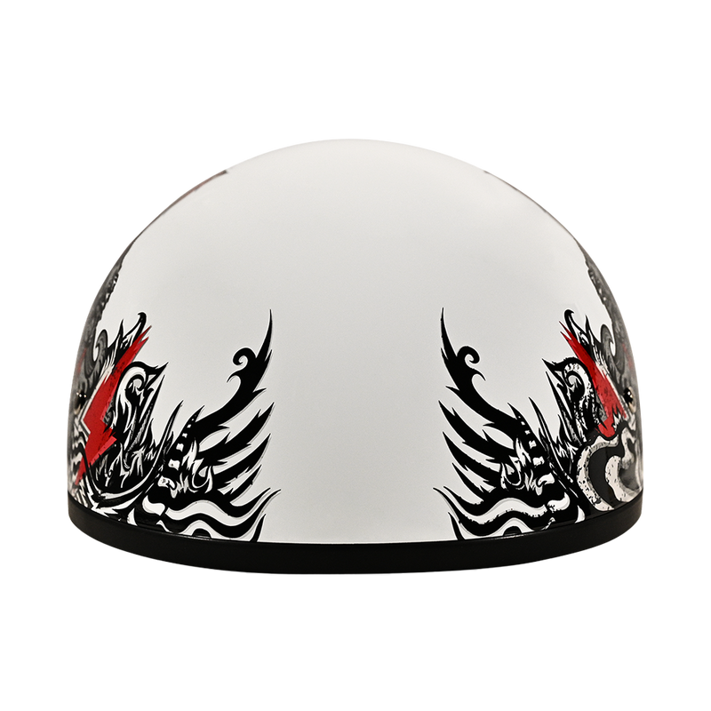 DOT Approved Daytona Motorcycle Half Face Helmet - Skull Cap Graphics for Men & Women, Scooters, ATVs, UTVs & Choppers - W/ Rockin' Reaper