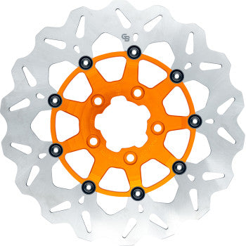 GBRAKES Wave® Two Piece (Floating) Brake Rotor - Rear - Orange