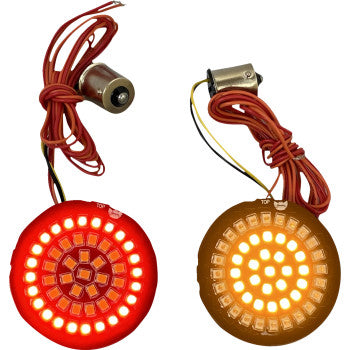 CUSTOM DYNAMICS Bullet Rear Dynamic Clusters2™ LED Turn Signal Inserts 1156 - Amber/Red