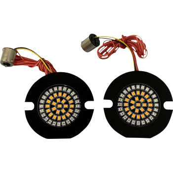 CUSTOM DYNAMICS Flat Rear Dynamic Clusters2™ LED Turn Signal Inserts 1156 - Amber/Red