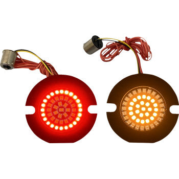 CUSTOM DYNAMICS Flat Rear Dynamic Clusters2™ LED Turn Signal Inserts 1156 - Amber/Red