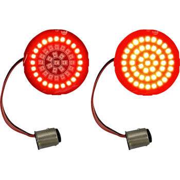 CUSTOM DYNAMICS Genesis® 4 Red Ring LED Turn Signal Inserts - Red - 1157