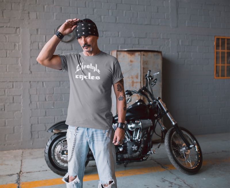 LIFESTYLE CYCLES LIFESTYLE CYCLES Mens Playing Card Tee Shirt - Grey