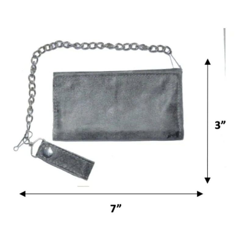 Black Trifold Snap Closure Leather Wallet