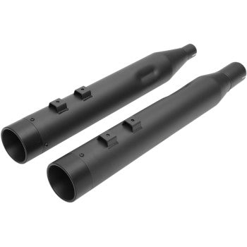 DRAG SPECIALTIES 4" Slip-On Mufflers with Billet End Caps - Black/Black - FLH / FLT '17-'22