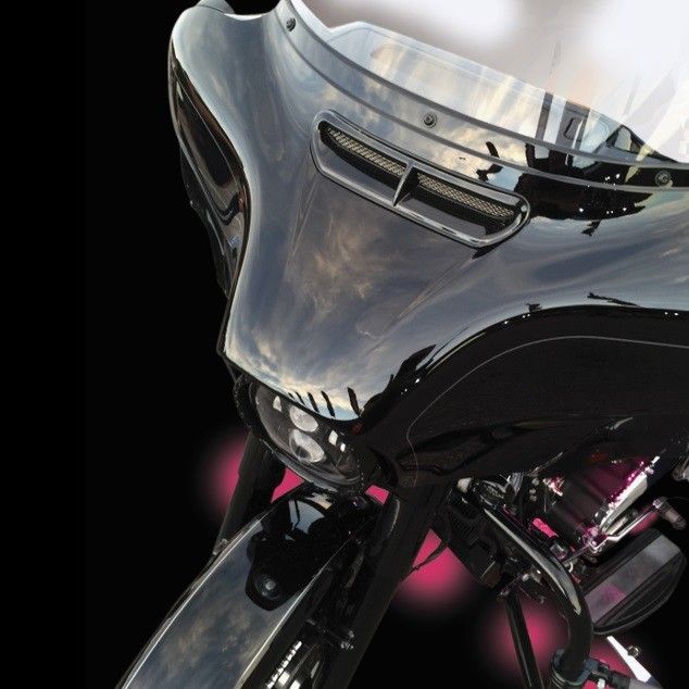 CUSTOM DYNAMICS Fairing Vent Cover with Stainless Steel Mesh - Black