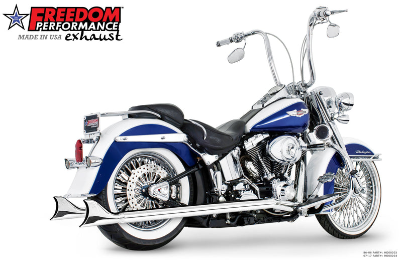 FREEDOM EXHAUST -  SOFTAIL 2.5" CLASSIC SHARKTAIL TRUE-DUALS FULL SYSTEM 1986-2017
