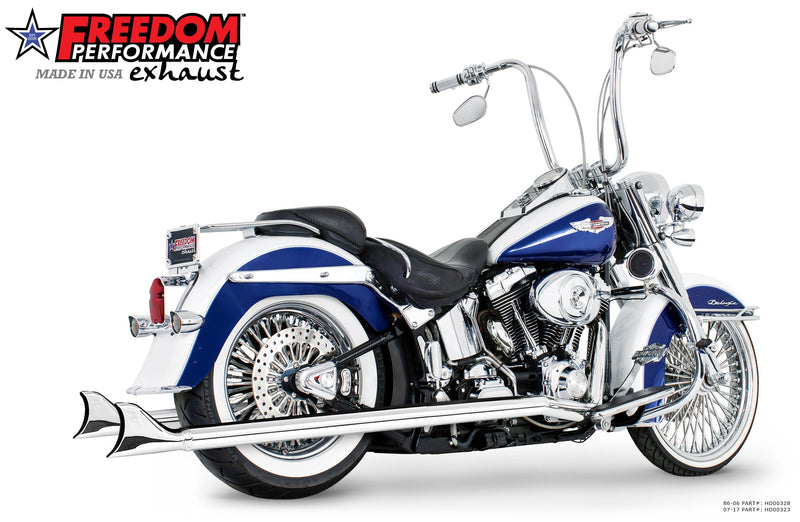 FREEDOM EXHAUST -  SOFTAIL 2.5" CLASSIC SHARKTAIL TRUE-DUALS FULL SYSTEM 1986-2017