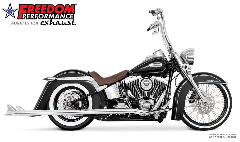 FREEDOM EXHAUST -  SOFTAIL 2.5" CLASSIC SHARKTAIL TRUE-DUALS FULL SYSTEM 1986-2017