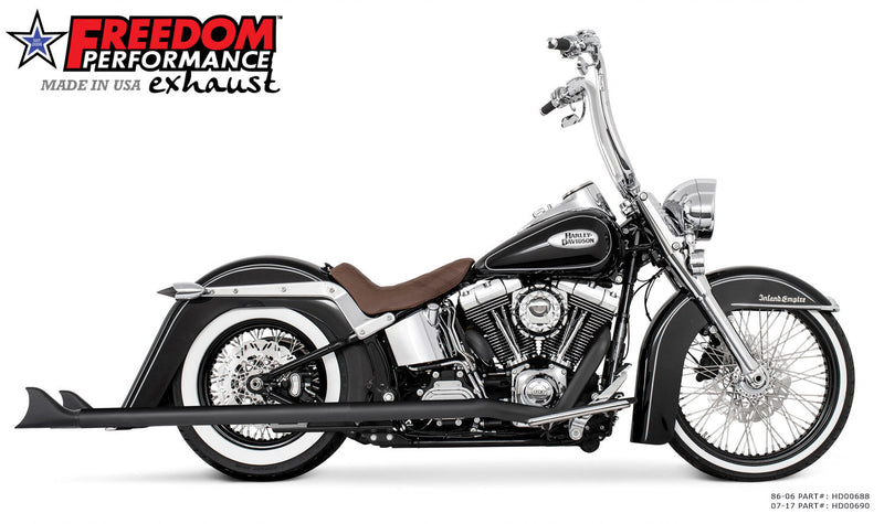 FREEDOM EXHAUST -  SOFTAIL 2.5" CLASSIC SHARKTAIL TRUE-DUALS FULL SYSTEM 1986-2017