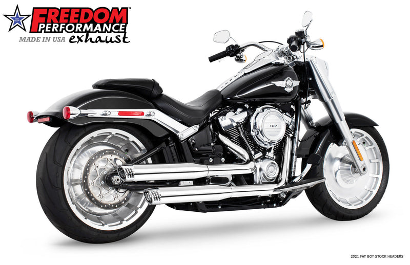 FREEDOM EXHAUST -  SOFTAIL/M8 WIDE TIRE STANDARD, LOW RIDER, SLIM, FAT BOY, BREAKOUT & STREET BOB 3.25" SLIP-ONS