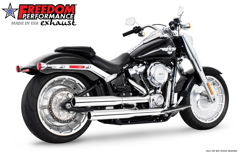 FREEDOM EXHAUST -  SOFTAIL/M8 WIDE TIRE STANDARD, LOW RIDER, SLIM, FAT BOY, BREAKOUT & STREET BOB 3.25" SLIP-ONS