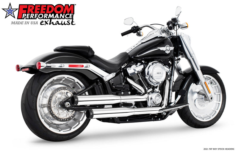 FREEDOM EXHAUST -  SOFTAIL/M8 WIDE TIRE STANDARD, LOW RIDER, SLIM, FAT BOY, BREAKOUT & STREET BOB 3.25" SLIP-ONS