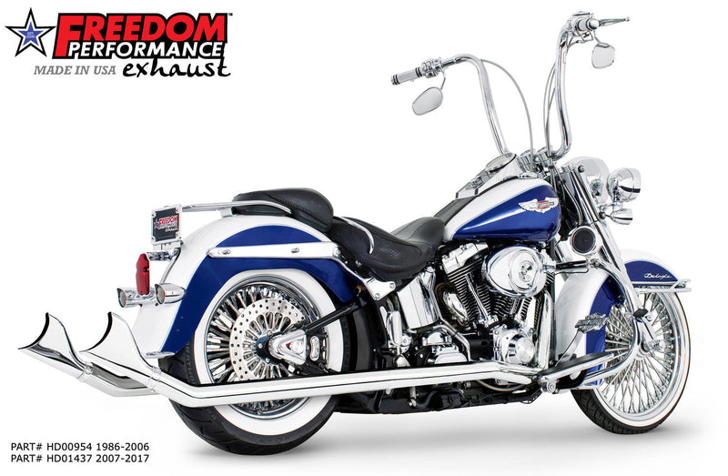 FREEDOM EXHAUST -  SOFTAIL 2.5" CLASSIC SHARKTAIL TRUE-DUALS FULL SYSTEM 1986-2017