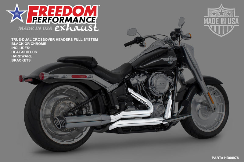 FREEDOM EXHAUST -  SOFTAIL RIGHT SIDE TUCK & UNDER TRUE-DUAL HEADERS ONLY (M8 SOFTAILS ONLY)
