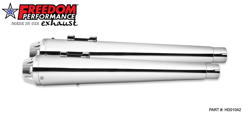FREEDOM EXHAUST -  SOFTAIL M8 ONLY AMERICAN OUTLAW & COMBAT FLUTED 4.5" MEGAPHONE SLIP-ONS