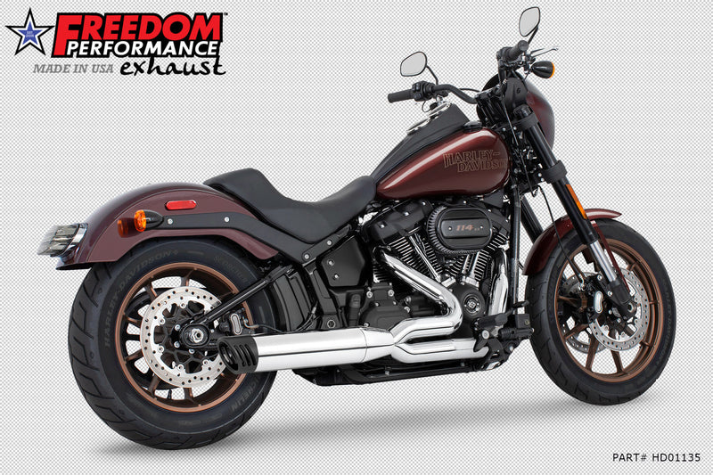 FREEDOM EXHAUST - SOFTAIL "SLIM-TIRE" 4" UNION 2-INTO-1 RIGHT-SIDE ONLY 2018-PRESENT