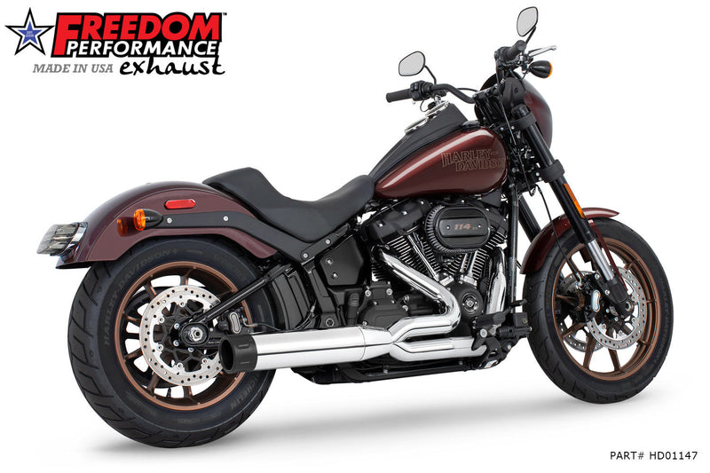 FREEDOM EXHAUST - SOFTAIL "SLIM-TIRE" 4" UNION 2-INTO-1 RIGHT-SIDE ONLY 2018-PRESENT