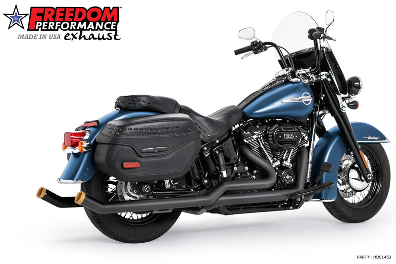 HARLEY SOFTAIL 2.5" UPSWEPT TRUE-DUAL COMPLETE SYSTEM M8 ONLY BUNDLE *NOT FOR WIDE TIRE BIKES