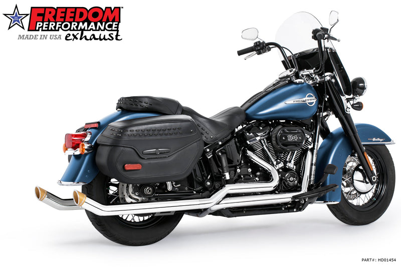 FREEDOM EXHAUST -  SOFTAIL 2.5" UPSWEPT TRUE-DUAL COMPLETE SYSTEM M8 ONLY *NOT FOR WIDE TIRE BIKES