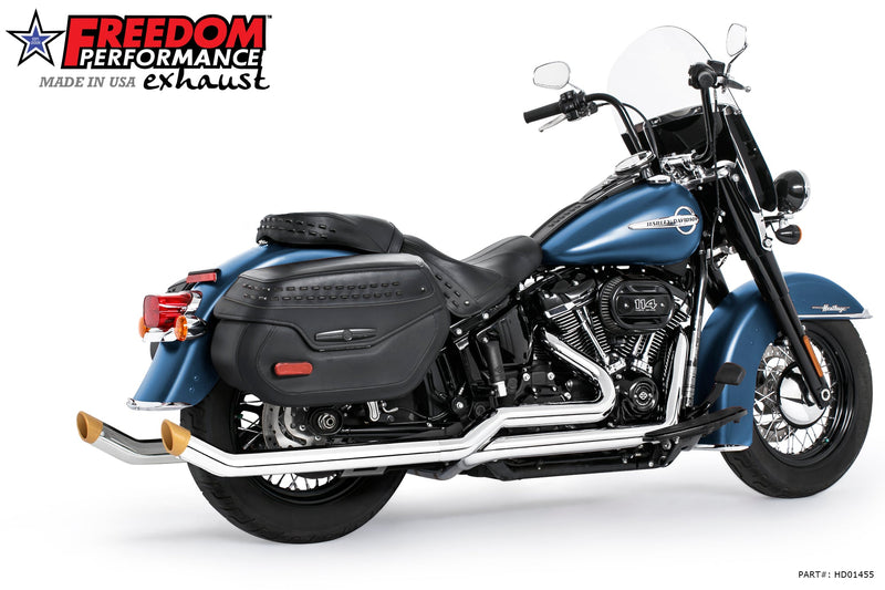 HARLEY SOFTAIL 2.5" UPSWEPT TRUE-DUAL COMPLETE SYSTEM M8 ONLY BUNDLE *NOT FOR WIDE TIRE BIKES