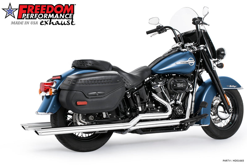HARLEY M8 SOFTAIL 2.5" TUCK & UNDER TRUE DUALS FULL SYSTEM 2018-PRESENT BUNDLE *NOT FOR WIDE TIRE BIKES