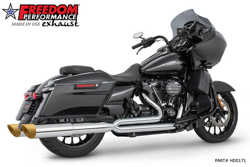 FREEDOM EXHAUST - TOURING 4.5" 2 STEPPED UNION 2-INTO-1 SYSTEM with LEFT SIDE GHOST PIPE 2017-PRESENT