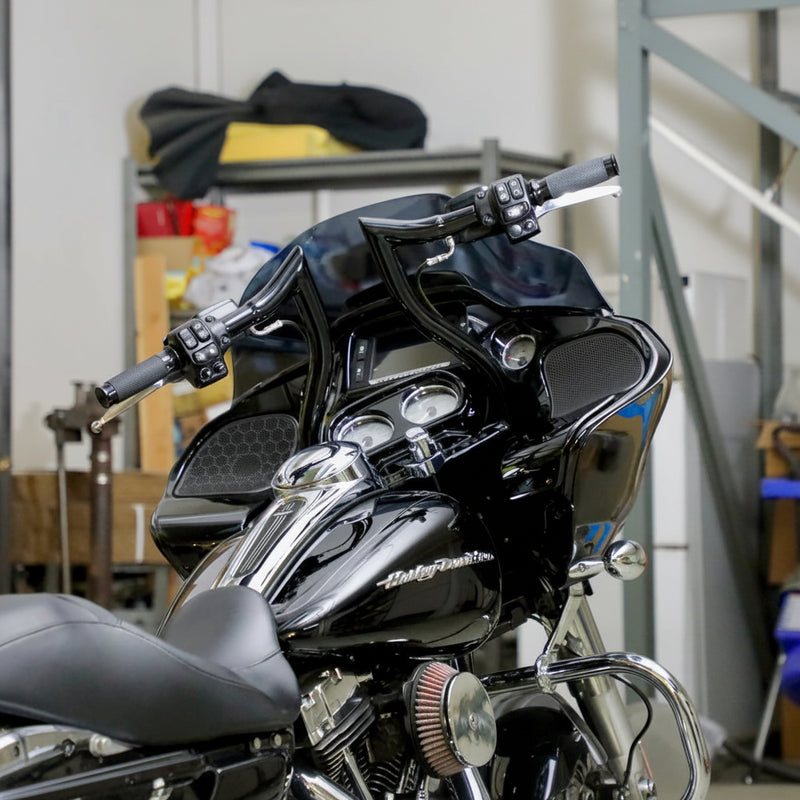 LA CHOPPERS Pre-Wired Hammerhead Handlebar - 12" - Black - Road Glide '15-'22