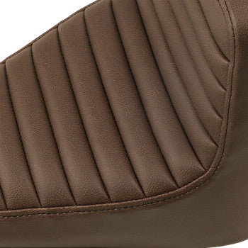 SADDLEMEN Step-Up Seat - Front Tuck-n-Roll/Rear Lattice Stitch - Brown - Scout '18-'24