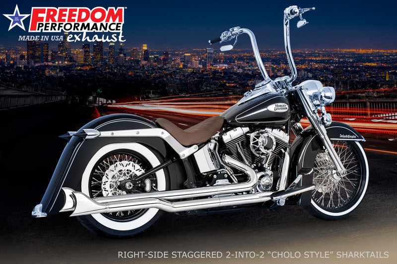 FREEDOM EXHAUST -  SOFTAIL 2.5" RIGHT-SIDE STAGGERED TRUE-DUAL COMPLETE SYSTEM