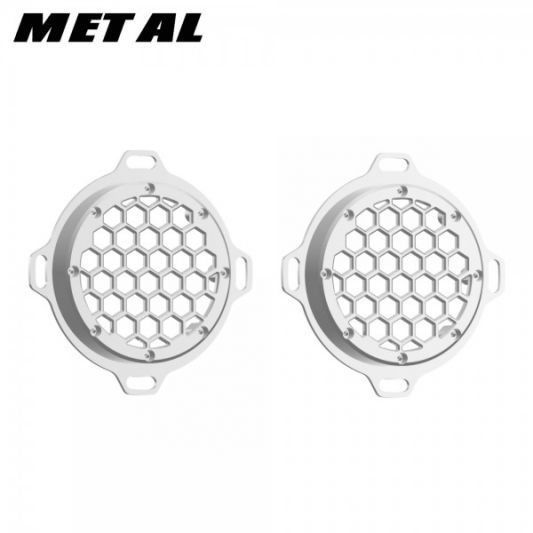 ADVANBLACK x XBS Customs CNC Aluminium HEX Speaker Grills For 2013 Down Electra Glide / Street Glide Inner Fairing - Chrome