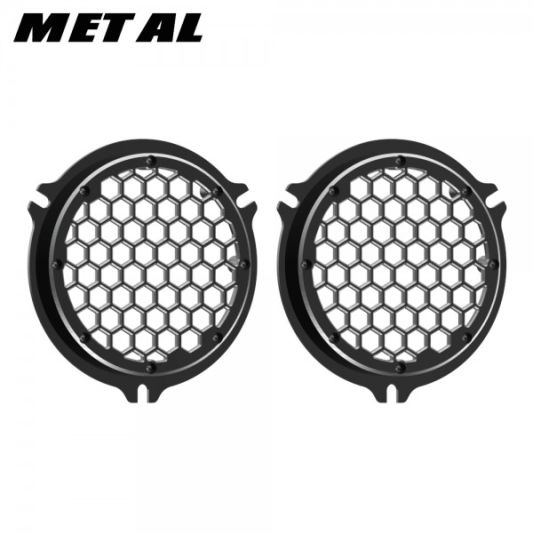 ADVANBLACK x XBS Customs CNC Aluminium HEX Speaker Grills For 2014-2023 Electra Glide / Street Glide Inner Fairing - Black Contrast