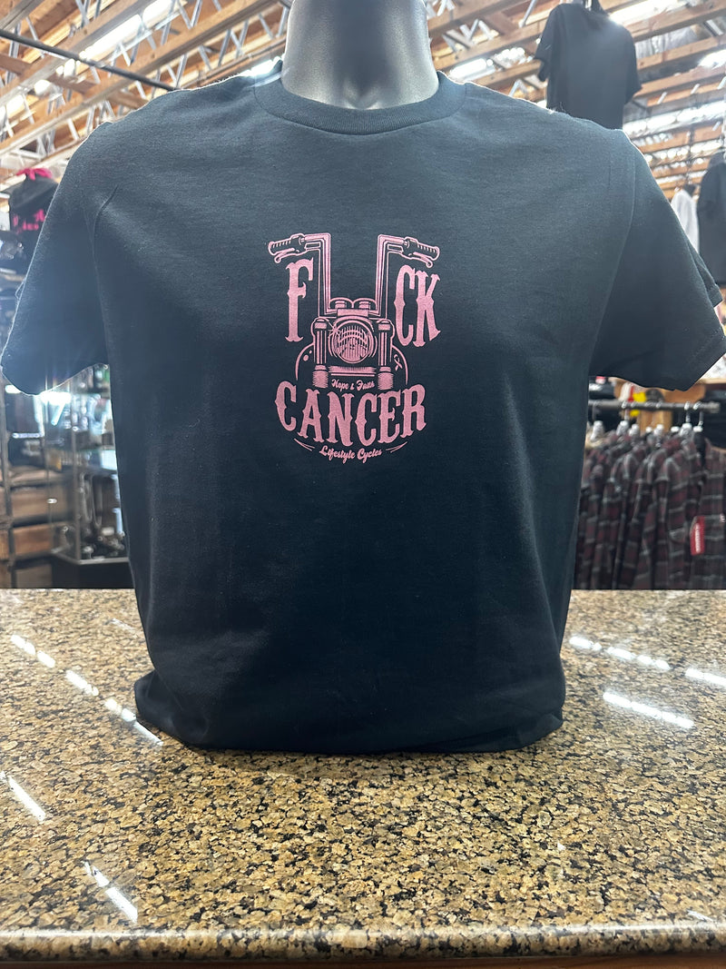 LIFESTYLE CYCLES F*ck Cancer Mens Short Sleeve Shirt - Pink
