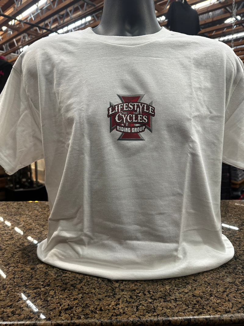 LIFESTYLE CYCLES white riding group shirt