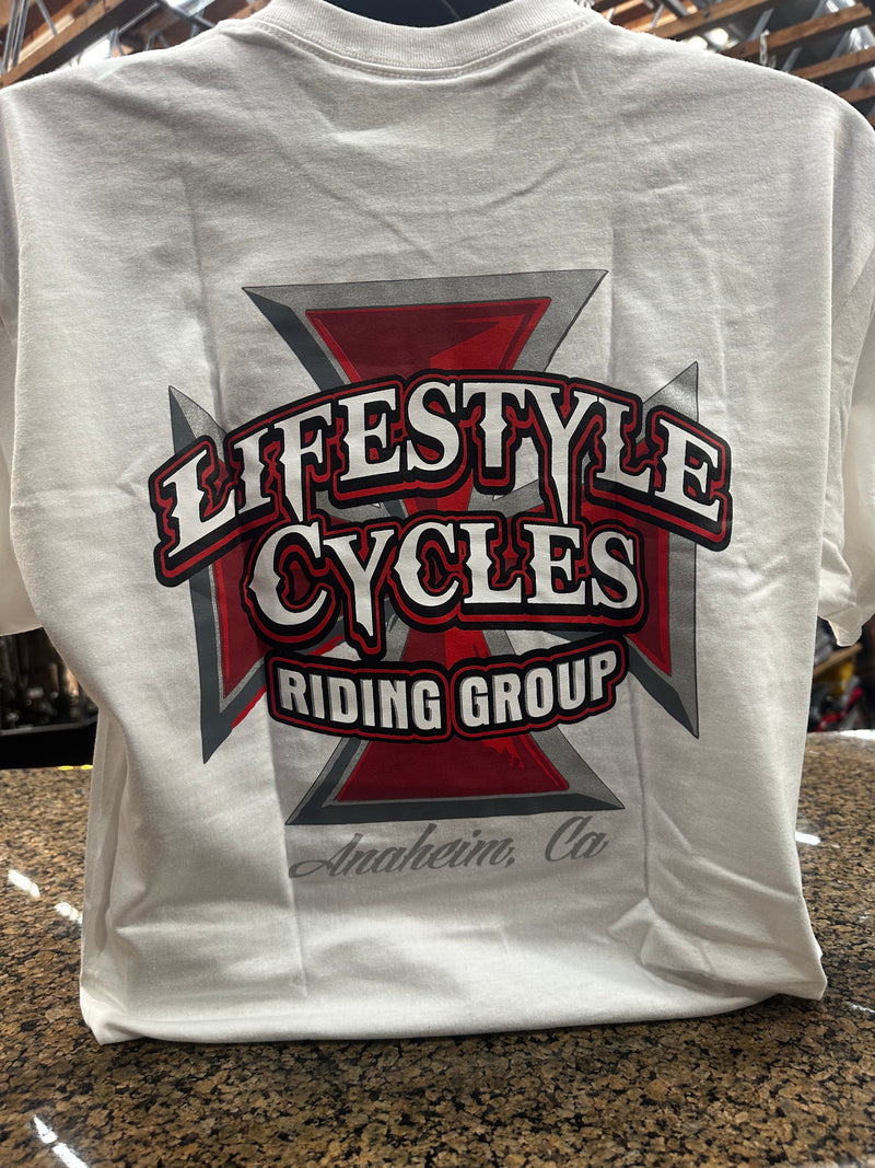 LIFESTYLE CYCLES white riding group shirt