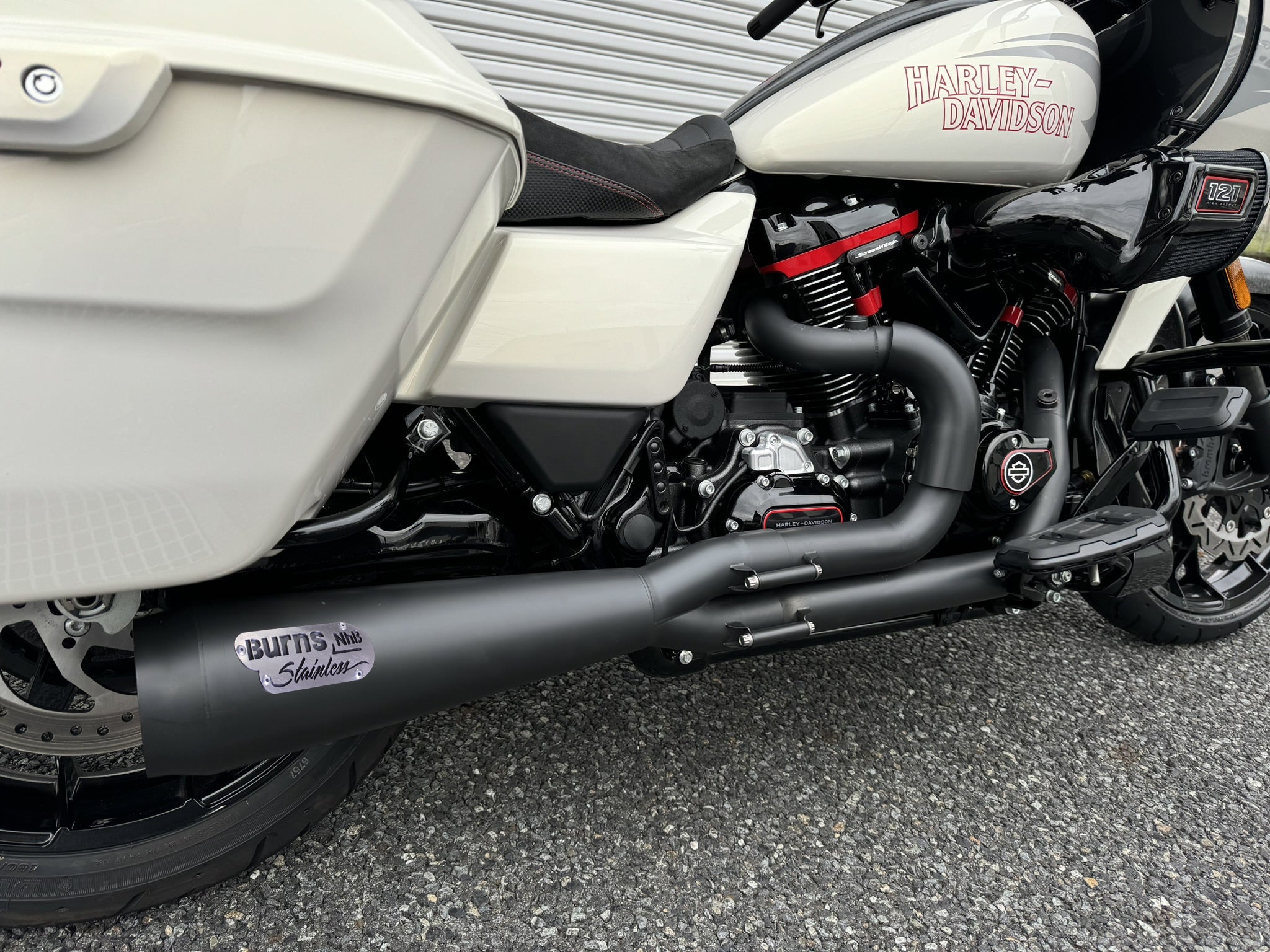 BURNS STAINLESS NhB Exhaust for M8 Baggers — Lifestyle Cycles
