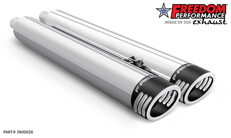 FREEDOM EXHAUST INDIAN 4" SLIP-ONS FOR VINTAGE / CLASSIC W/O HARD BAGS