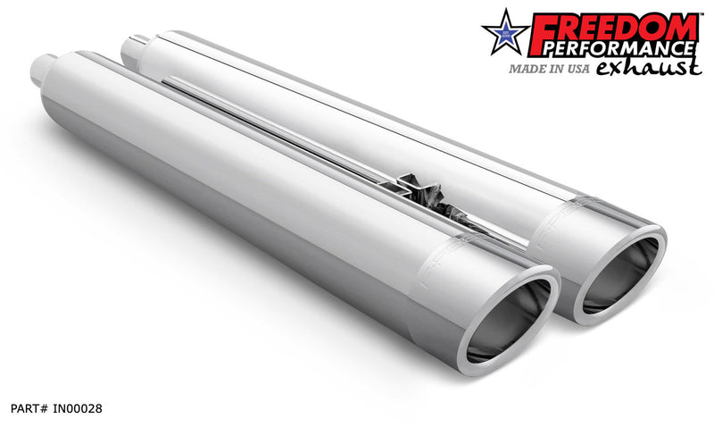 FREEDOM EXHAUST INDIAN 4" SLIP-ONS FOR VINTAGE / CLASSIC W/O HARD BAGS