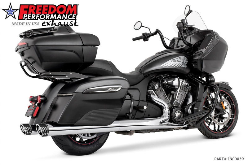 FREEDOM EXHAUST INDIAN 4" SLIP-ONS FOR CHIEFTAIN / ROADMASTER / CHALLENGER / PURSUIT WITH HARD BAGS