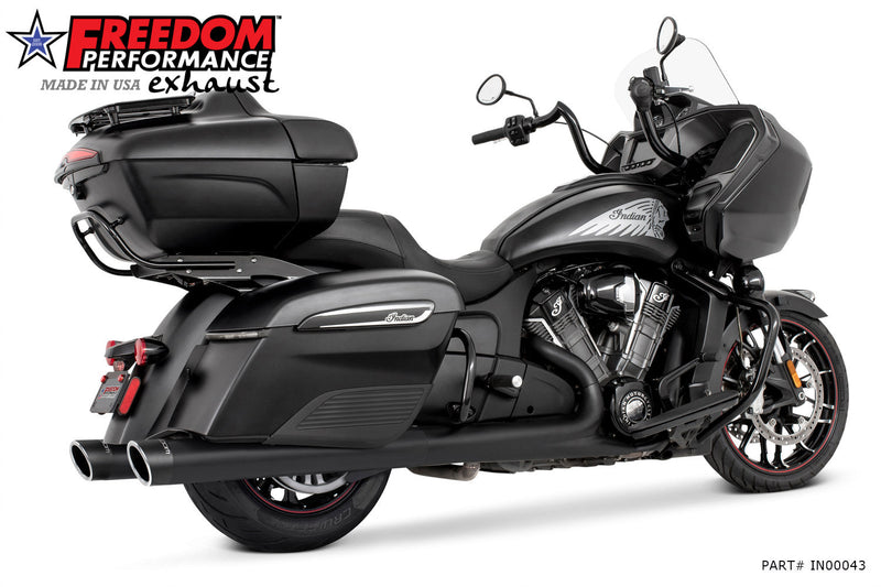 FREEDOM EXHAUST INDIAN 4" SLIP-ONS FOR CHIEFTAIN / ROADMASTER / CHALLENGER / PURSUIT WITH HARD BAGS