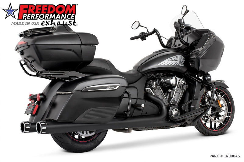 FREEDOM EXHAUST INDIAN 4" SLIP-ONS FOR CHIEFTAIN / ROADMASTER / CHALLENGER / PURSUIT WITH HARD BAGS