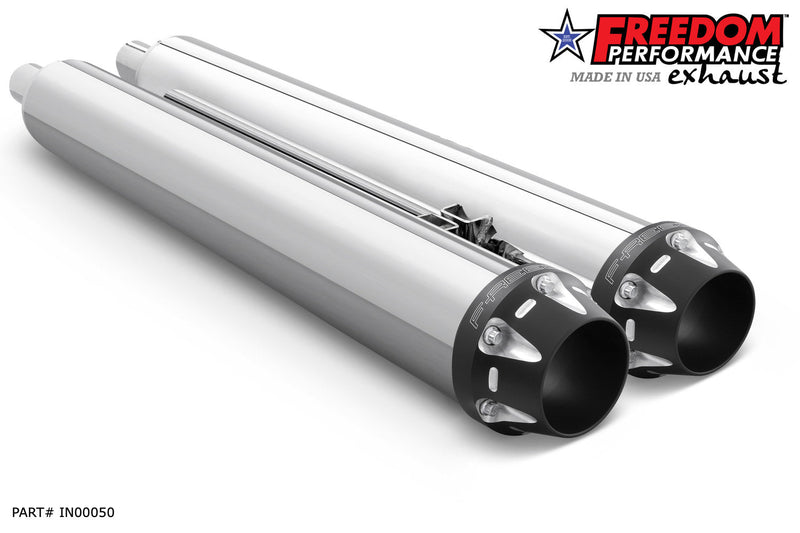 FREEDOM EXHAUST INDIAN 4" SLIP-ONS FOR VINTAGE / CLASSIC W/O HARD BAGS