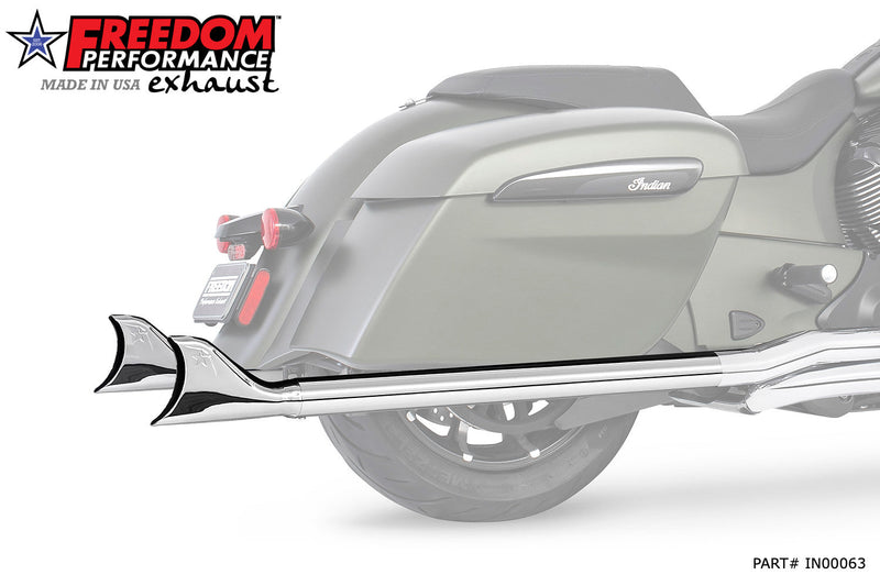 INDIAN CHALLENGER/PURSUIT/ELITE 2.5" SHARKTAIL SLIP-ONS to Fit FREEDOM HEADERS Only
