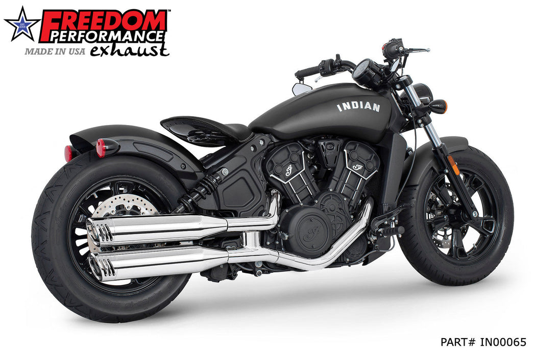 FREEDOM EXHAUST INDIAN SCOUT-ROGUE-BOBBER-SIXTY FREEDOM 4" SLIP-ONS 2014-2024 (DOES NOT FIT ANY 2025 CURRENTLY)