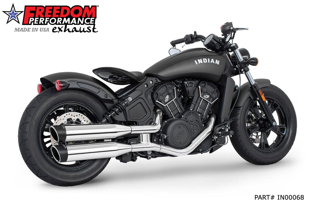 FREEDOM EXHAUST INDIAN SCOUT-ROGUE-BOBBER-SIXTY FREEDOM 4" SLIP-ONS 2014-2024 (DOES NOT FIT ANY 2025 CURRENTLY)