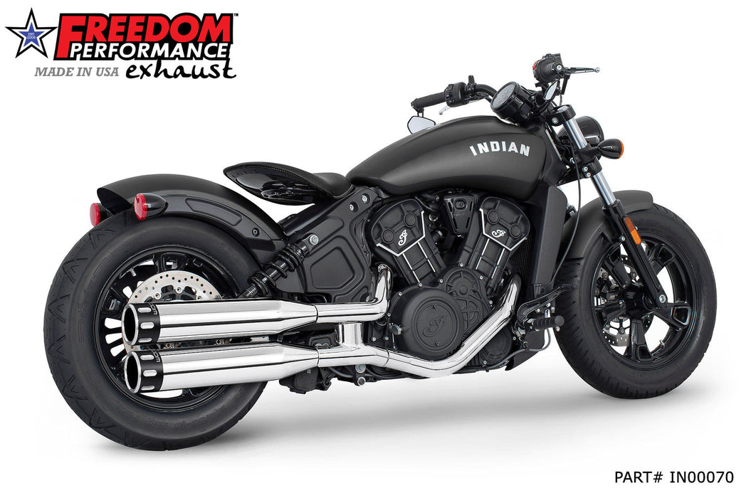 FREEDOM EXHAUST INDIAN SCOUT-ROGUE-BOBBER-SIXTY FREEDOM 4" SLIP-ONS 2014-2024 (DOES NOT FIT ANY 2025 CURRENTLY)