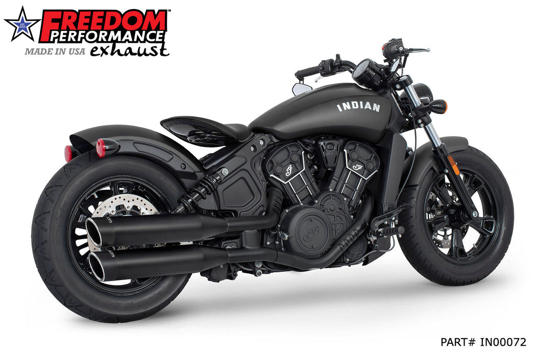 FREEDOM EXHAUST INDIAN SCOUT-ROGUE-BOBBER-SIXTY FREEDOM 4" SLIP-ONS 2014-2024 (DOES NOT FIT ANY 2025 CURRENTLY)