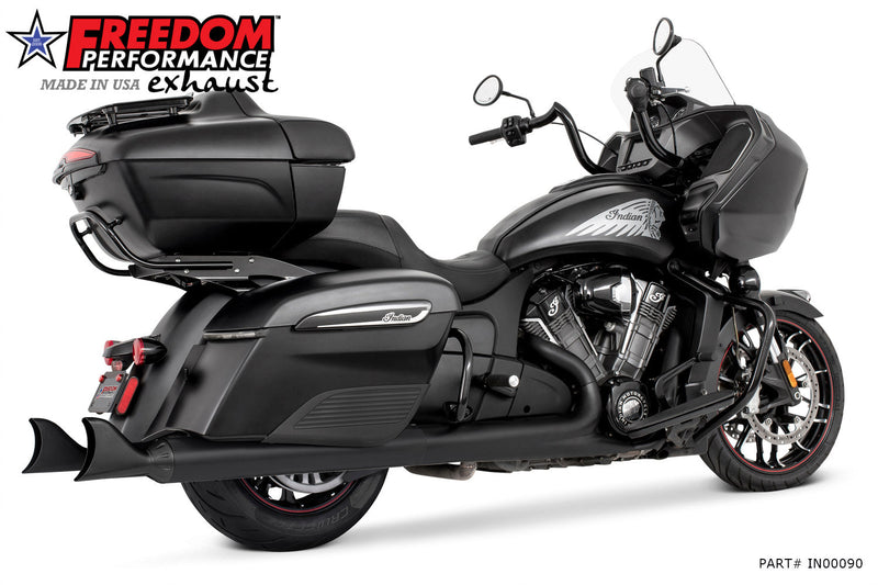 FREEDOM EXHAUST INDIAN 4" SLIP-ONS FOR CHIEFTAIN / ROADMASTER / CHALLENGER / PURSUIT WITH HARD BAGS