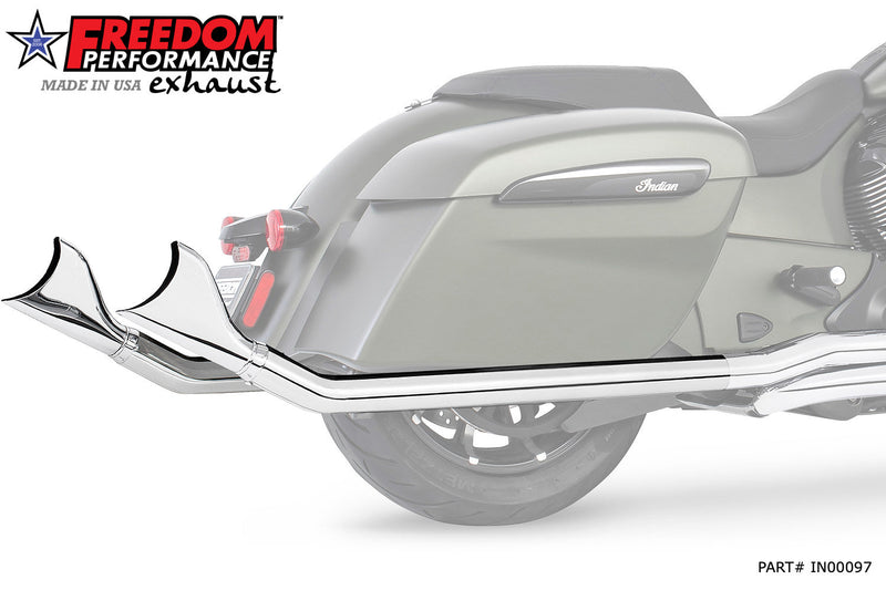 FREEDOM EXHAUST INDIAN CHIEFTAIN / ROADMASTER / SPRINGFIELD 2.5" SHARKTAIL SLIP-ONS  to Fit FREEDOM HEADERS Only