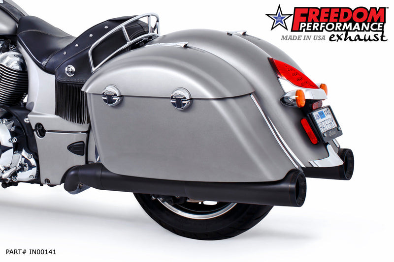 FREEDOM EXHAUST INDIAN CHIEFTAIN / ROADMASTER / SPRINGFIELD / CHALLENGER/ PURSUIT W/ HARD BAGS 2-INTO-1 "LEFT-SIDE ONLY" GHOST PIPE 2014-PRESENT